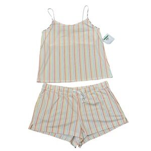 Calvin Klein Womens Pajama Set Cami Shorts Multicolor Stripe Women's Large NWT